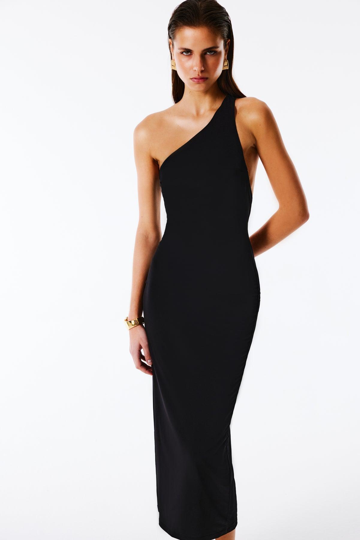 GISELLE Tek Omuz Sırtı Açık Uzun Elbise Love On Friday