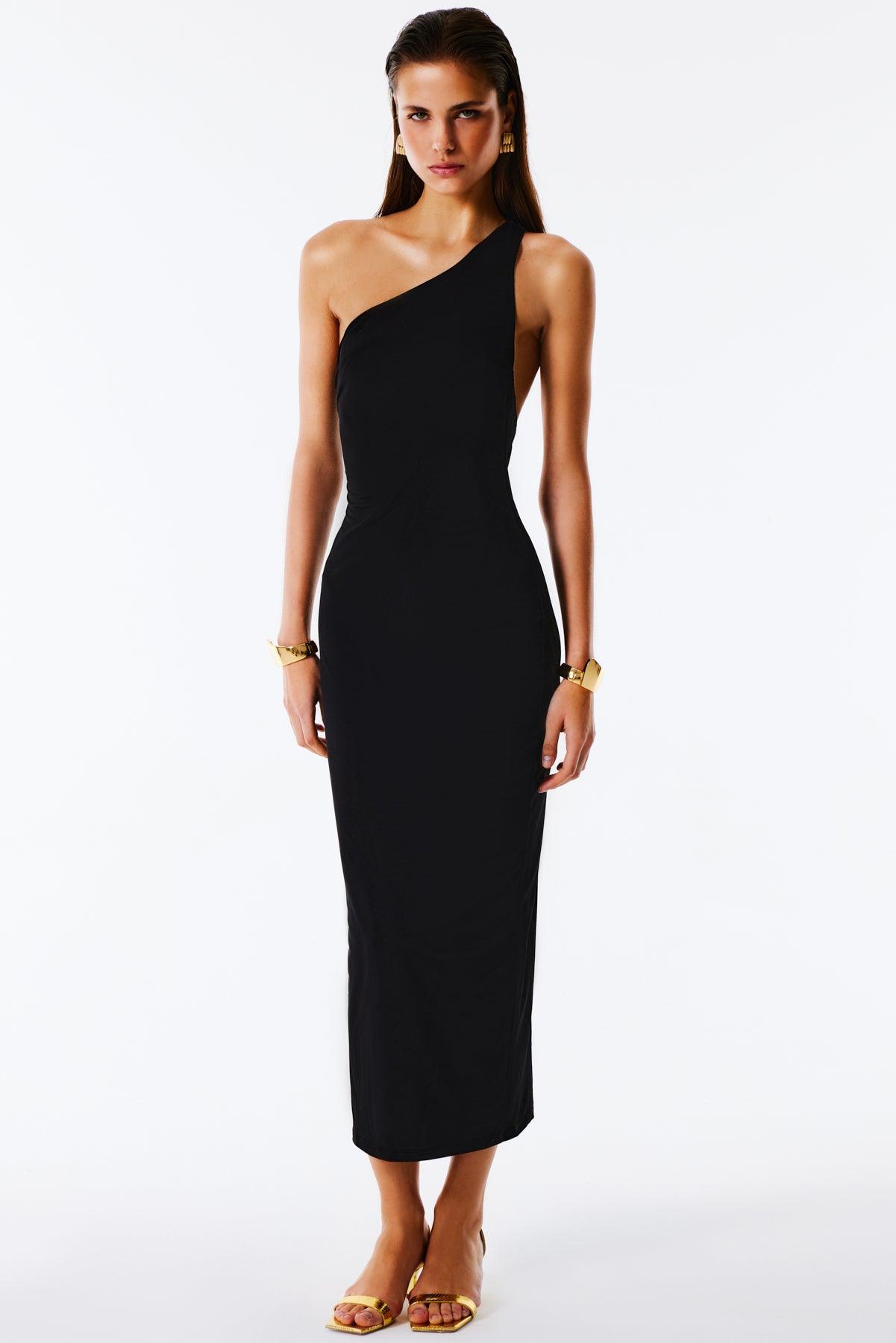 GISELLE Tek Omuz Sırtı Açık Uzun Elbise Love On Friday