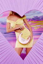 NISA Açık Omuzlu Dekolteli Mini Elbise (Pastel Sarı) Love On Friday